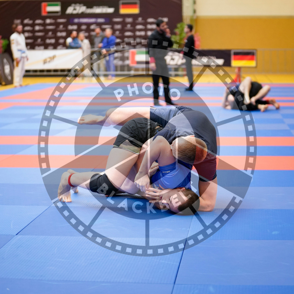 20240203PBB08246 | Fighters compete during the Brazilian Jiu-Jitsu Championship of the AJP Tour in Maintal by Frankfurt am Main, Germany, on February 2, 2024.