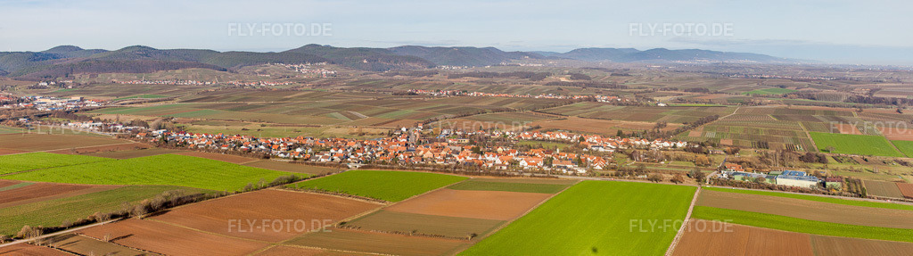 Luftbild: Panorama im Ortsteil Kapellen in Kapellen-Drusweiler im Bundesland Rheinland-Pfalz in Deutschland. Foto: IMG_48290-Bearbeitet.jpg vom 11.12.2011 durch Werner Riehm/FLY-FOTO.deAuflösung des Originals: 10291 x 2889 px