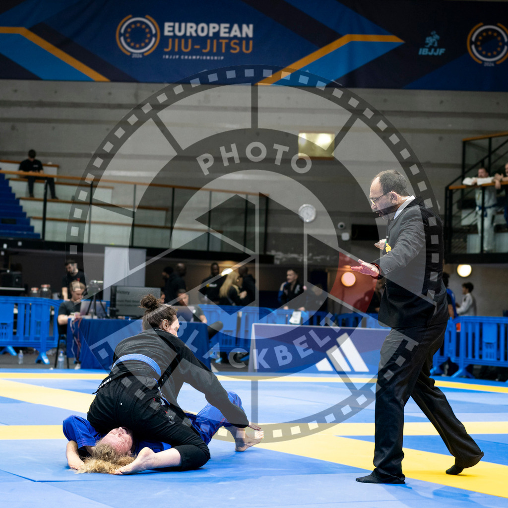 20240122PBB6063 | Fighters compete during the second day of the IBJJF European Championship in Paris, France, on January 22, 2024.