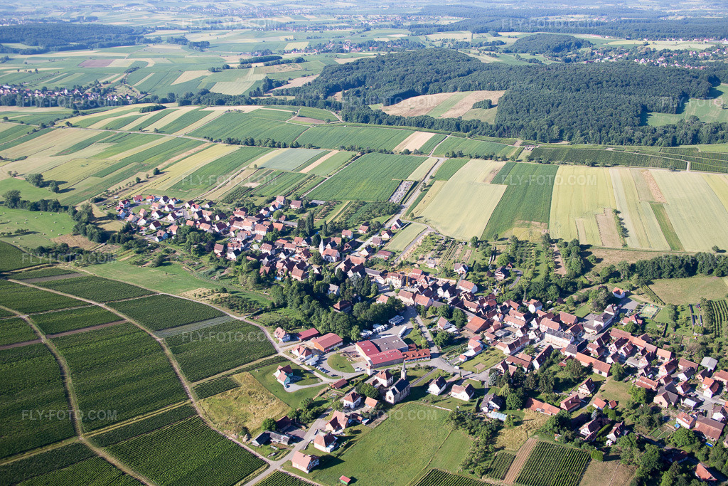 Aerial view: View of the town in Cleebourg in the state Bas-Rhin, France.Photo: IMG_082986.jpg taken on 06/26/2015 by Werner Riehm/FLY-FOTO.comResolution of the original: 5472 x 3648 px