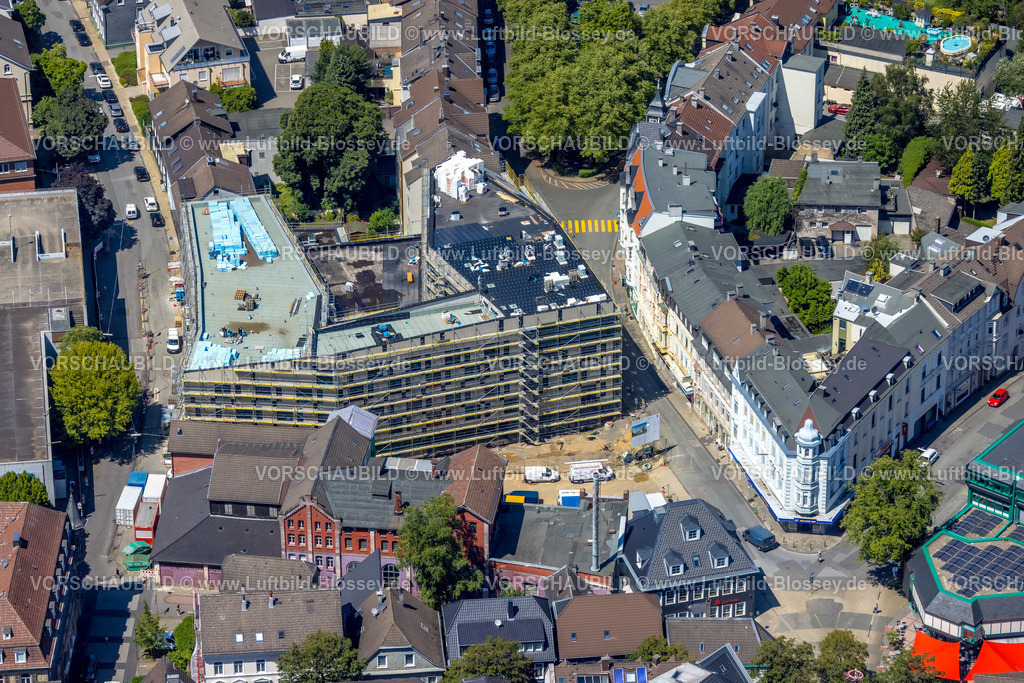 Schwelm230709063 | Luftbild, Baustelle Neues Rathaus, zwischen Neumarkt und Schulstraße, Schwelm, Ruhrgebiet, Nordrhein-Westfalen, Deutschland