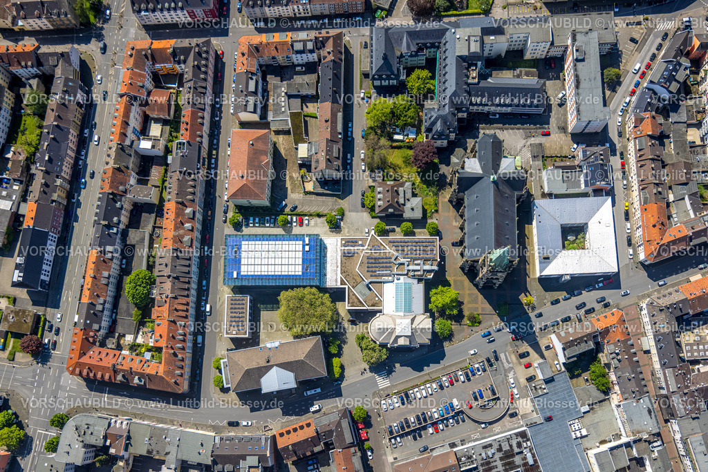 Hagen230502305 | Luftbild, Museumsplatz, Osthaus Museum, St. Marien Kirche, Mittelstadt, Hagen, Sauerland, Nordrhein-Westfalen, Deutschland