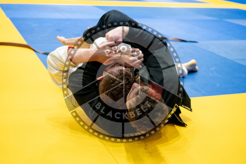 20240124PBB01018 | Fighters compete during the second day of the IBJJF European Championship in Paris, France, on January 24, 2024.