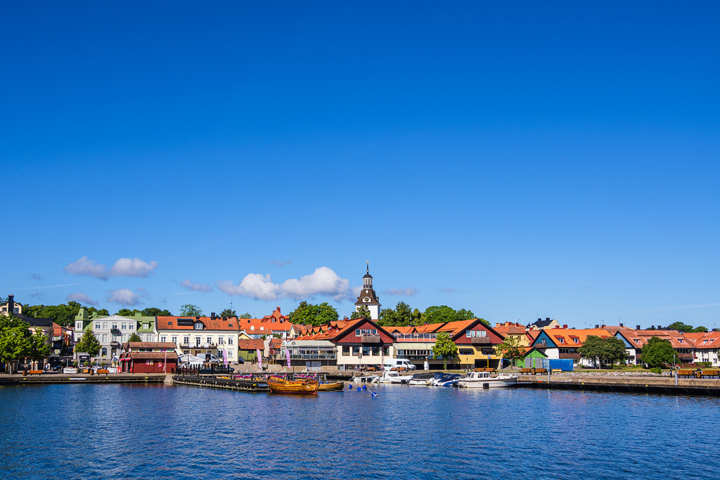 Blick auf die Stadt Västervik in Schweden | Blick auf die Stadt Västervik in Schweden.