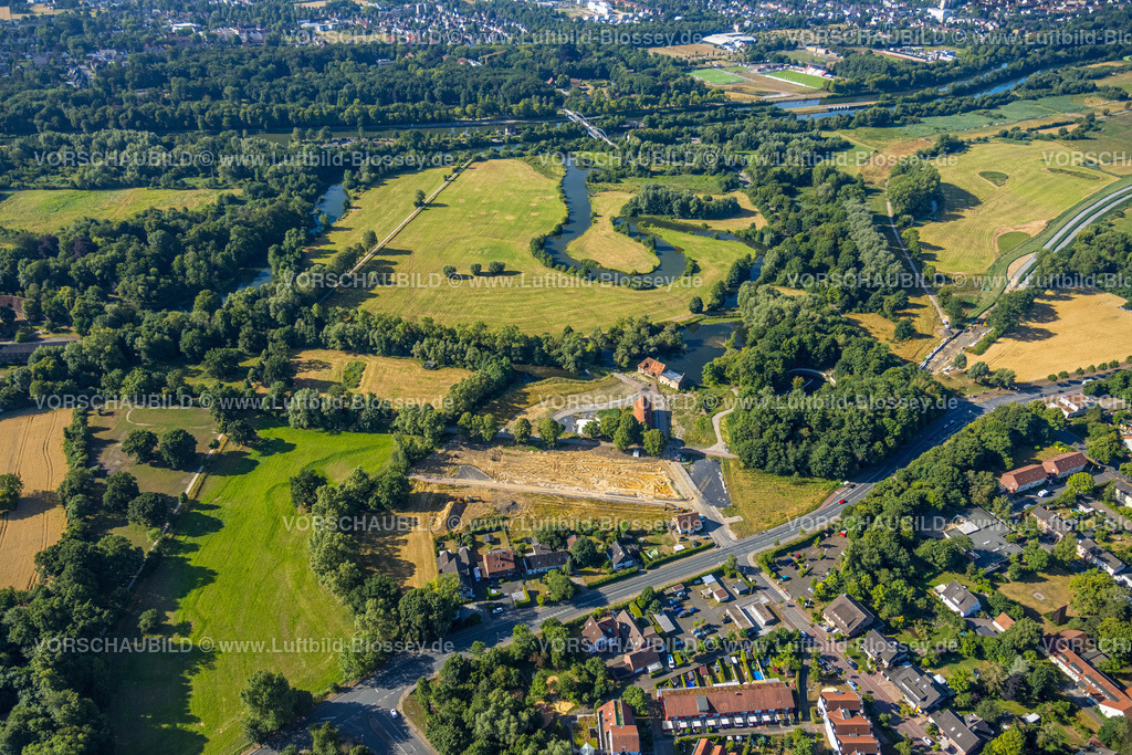 Hamm220700072 | Luftbild, Baugebiet Schlossmühle, Mühlengraben und Mühlenteich, An der Schlossmühle, Hamm, Ruhrgebiet, Nordrhein-Westfalen, Deutschland