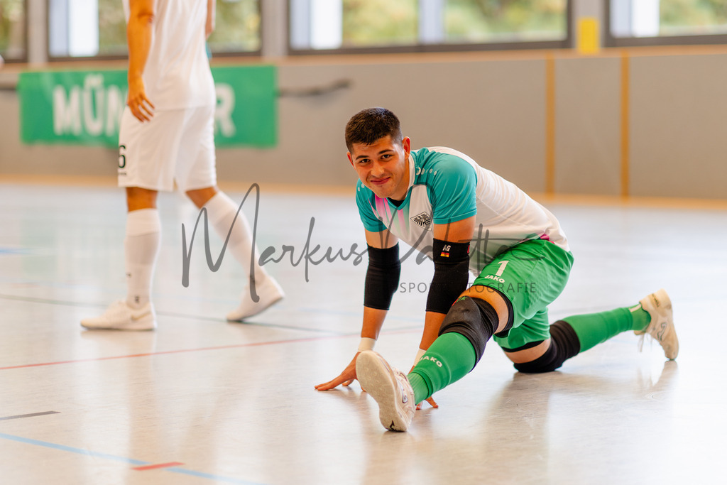 Futsal-Bundesliga, Saison 2025/2026, 2. Spieltag: SC Preußen Münster - FC Liria Futsal Berlin | Futsal-Bundesliga, Saison 2025/2026, 2. Spieltag, SC Preußen Münster empfängt FC Liria Berlin in der Universitäts-Sporthalle in Münster. Foto: sportfotografie.ms | Markus Paletta - Realisiert mit Pictrs.com