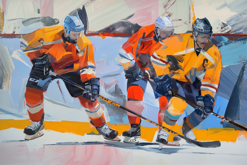 2602008 - Eishockeyspieler | Eishockeyspieler im Stil eines modernen Gemäldes