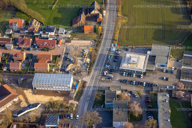 Hamm240305761 | Luftbild, Baustelle gegenüber Autohaus VW Audi Franken & Co. KG Herringen an der Fangstraße, Stadtbezirk Herringen, Hamm, Ruhrgebiet, Nordrhein-Westfalen, Deutschland