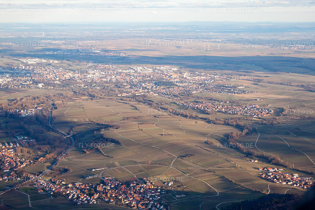 Luftbild: Landau von Westen in Landau in der Pfalz im Bundesland Rheinland-Pfalz in Deutschland. Foto: IMG_62150.jpg vom 23.02.2014 durch Werner Riehm/FLY-FOTO.de