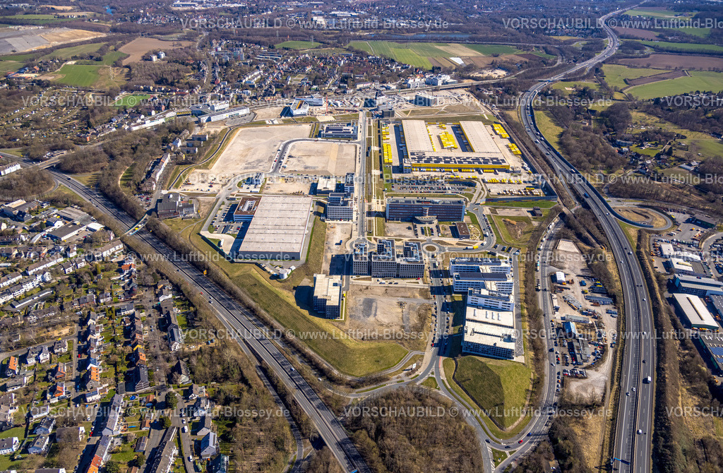 Bochum250301307 | Luftbild, O-Werk, Mark 51/7 Baustelle und Neubau Wissenschafts- und Technologiequartier, ehem. Opel Gelände, Laer, Bochum, Ruhrgebiet, Nordrhein-Westfalen, Deutschland