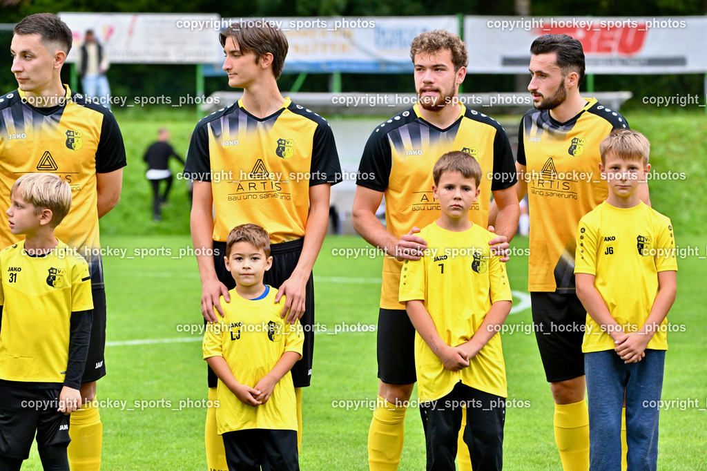 SV Arnoldstein vs. ATUS Velden | #5 Dino Benic SV Arnoldstein, #13 Fabian Ortner SV Arnoldstein, #7 Leon Wirnsberger SV Arnoldstein, #6 Nermin Konjevic SV Arnoldstein, SV Arnoldstein Nachwuchs, SV Arnoldstein vs. ATUS Velden, SV Arnoldstein vs. ATUS Velden am 16.09.2025 in Arnoldstein (Waldparkstadion Arnoldstein), Austria, (Photo by Bernd Stefan)