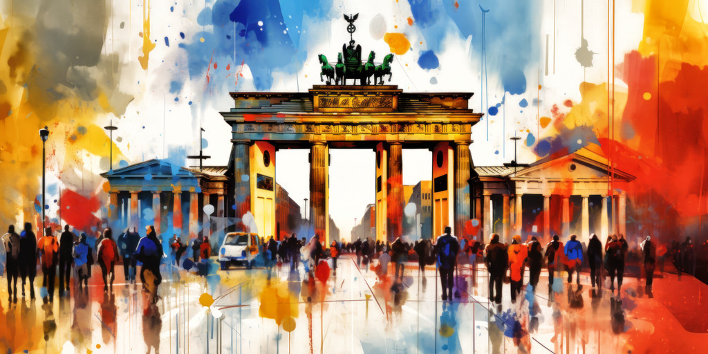 10230918 - Brandenburger Tor | Buntes abstraktes digitales Gemälde vom Brandenburger Tor