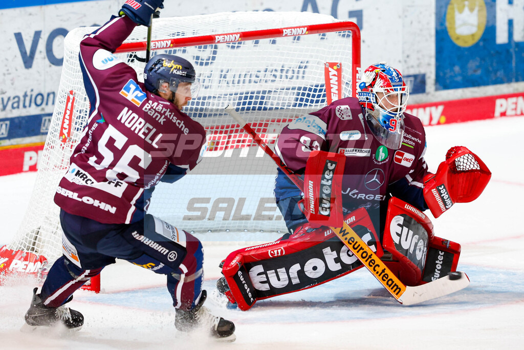 Iserlohn Roosters - Nürnberg Ice Tigers (19.09.2025) | Robin Norell und ndreas Jenike im Tor - © Sportfoto-Sale (Jan Brüggemann) - Realisiert mit Pictrs.com
