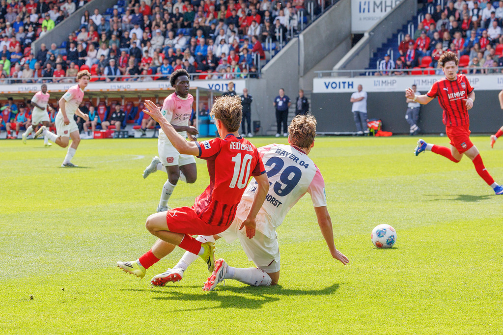 20260503-U19_FCH-LEV_074 | 1.FC Heidenheim 1846 vs. Bayer 04 Leverkusen, Fußball, U19, A-Junioren, NWL, U19-DFB-Nachwuchsliga, 2025/2026, Achtelfinale, 03.05.2026 in Heidenheim, Voith Arena(Foto: Michael Bulling) - Realisiert mit Pictrs.com