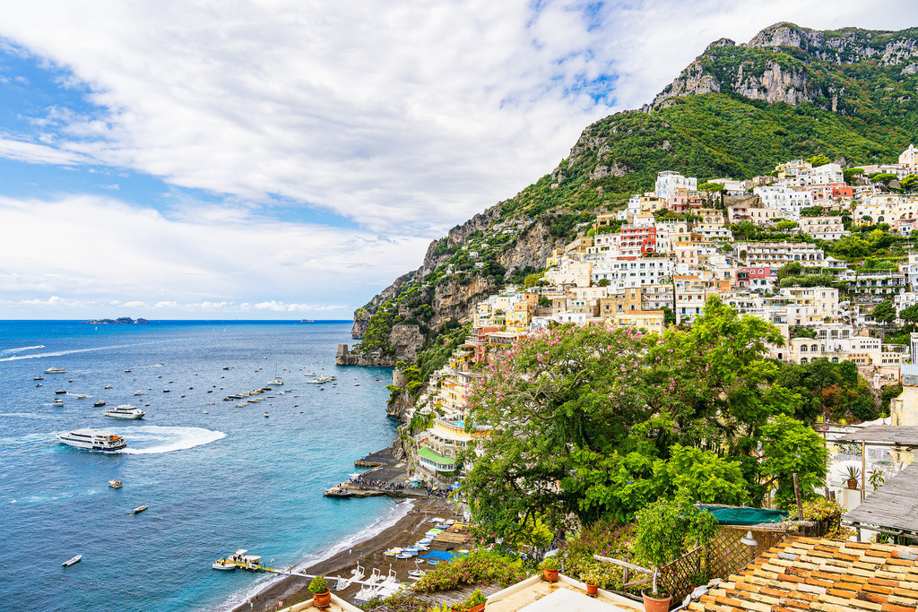 Blick auf Positano an der Amalfiküste in Italien | Blick auf Positano an der Amalfiküste in Italien.