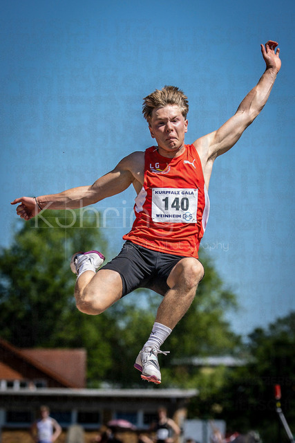 B&amp;S Kurpfalz Gala; Weinheim, 23.05.2026 | WEINHEIM, GERMANY - MAY 24:  Maximilian König (GER/LG Region Karlsruhe) during the B&amp;S Kurpfalz Gala am 23.05.2026 at the  Sepp-Herberger-Stadium in Weinheim (Baden-Wuerttemberg / Germany).