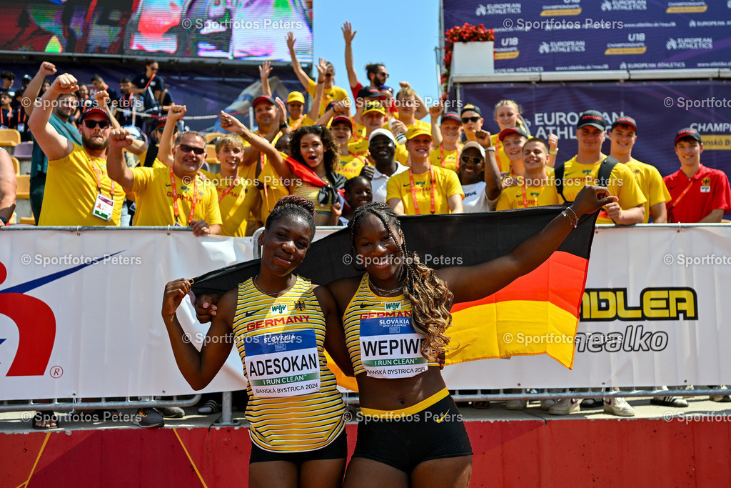 U18 EM - Tag 4_41 | European Athletics U18 Championships am 21.07.2024 in Banska Brystica; Diskuswurf, Favour Adesokan und Nadjela Wepiwé.Foto: Kai Peters - Realisiert mit Pictrs.com