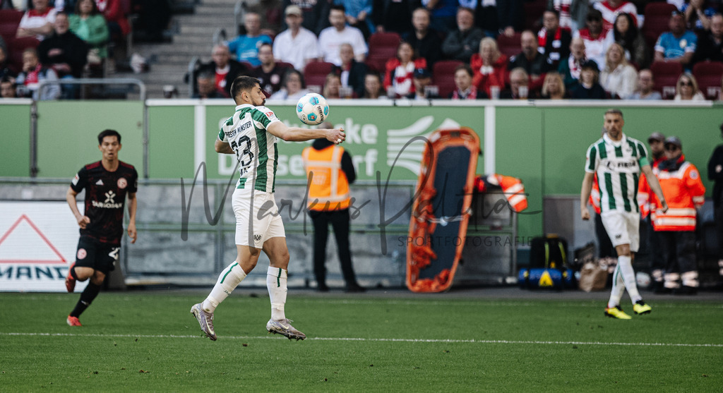 2. Bundesliga, Saison 2024/25, 28. Spieltag: Fortuna Düsseldorf - SC Preußen Münster | Düsseldorf, 05.04.2025: 2. Bundesliga, 28. Spieltag, Fortuna Düsseldorf gegen SC Preußen Münster in der Merkur Spiel-Arena in Düsseldorf. Foto: sportfotografie.ms | Markus Paletta - Realisiert mit Pictrs.com