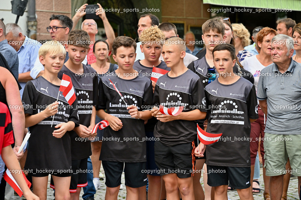 Empfang Heiko Gigler in Gmünd | Besucher Empfang Heiko Gigler, Empfang Heiko Gigler in Gmünd, Empfang Heiko Gigler in Gmünd am 14.08.2024 in Gmünd (Hauptplatz Gmünd), Austria, (Photo by Bernd Stefan)