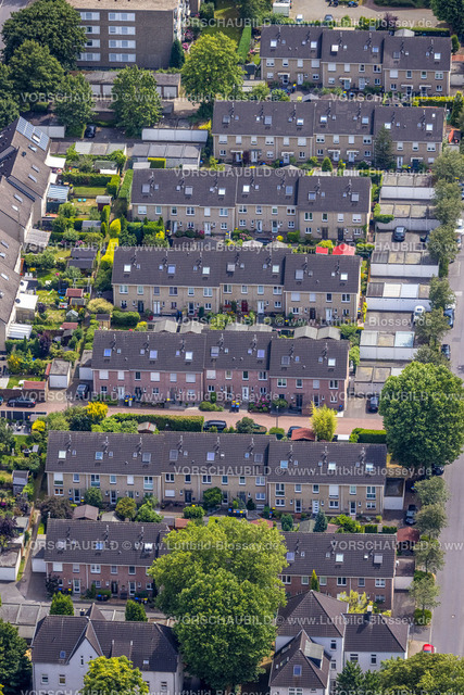 Castrop-Rauxel220706741 | Luftbild, Reihenhäuser Arbeitersiedlung Erindorf zwischen Hedwigstraße und Marienstraße, Obercastrop, Castrop-Rauxel, Ruhrgebiet, Nordrhein-Westfalen, Deutschland