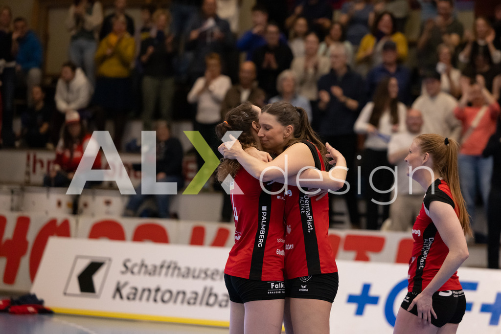 Volleyball I Frauen I Saison 2025-2026 I Volleyball NLA | Women I 1/2 Finals I  VC Kanti Schaffhausen - Sm'Aesch Pfeffingen I 22.03.2026 | 14 Josipa Marković (HR) (VC Kanti Schaffhausen) – Aussen und 11 Kateřina Holásková (CZ) (VC Kanti Schaffhausen) – Mitte - Realisiert mit Pictrs.com