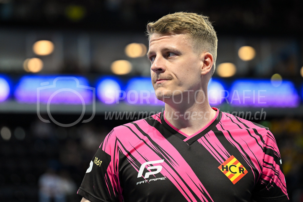 Zug United - HC Rychenberg - 25. April 2026 | Niklas Rutz (#21 HC Rychenberg Winterthur) beim Aufwärmen am L-UPL Superfinal-Spiel zwischen Zug United und HC Rychenberg am 25. April 2026 in der BCF Arena, Fribourg, Schweiz.Bild: Sportfotografie Markus Aeschimann | www.markus-aeschimann.ch - Realisiert mit Pictrs.com