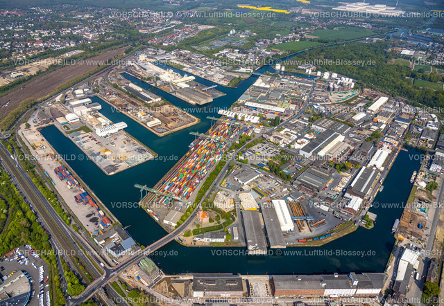 Dortmund220500838DortmunderHafen | Luftbild vom Dortmunder Hafen mit Speicherstraße und Kanalstraße, e-port-dortmund, Dortmund-Ems-Kanal, Containerhafen,  Hafen, Dortmund, Ruhrgebiet, Nordrhein-Westfalen, Deutschland 
