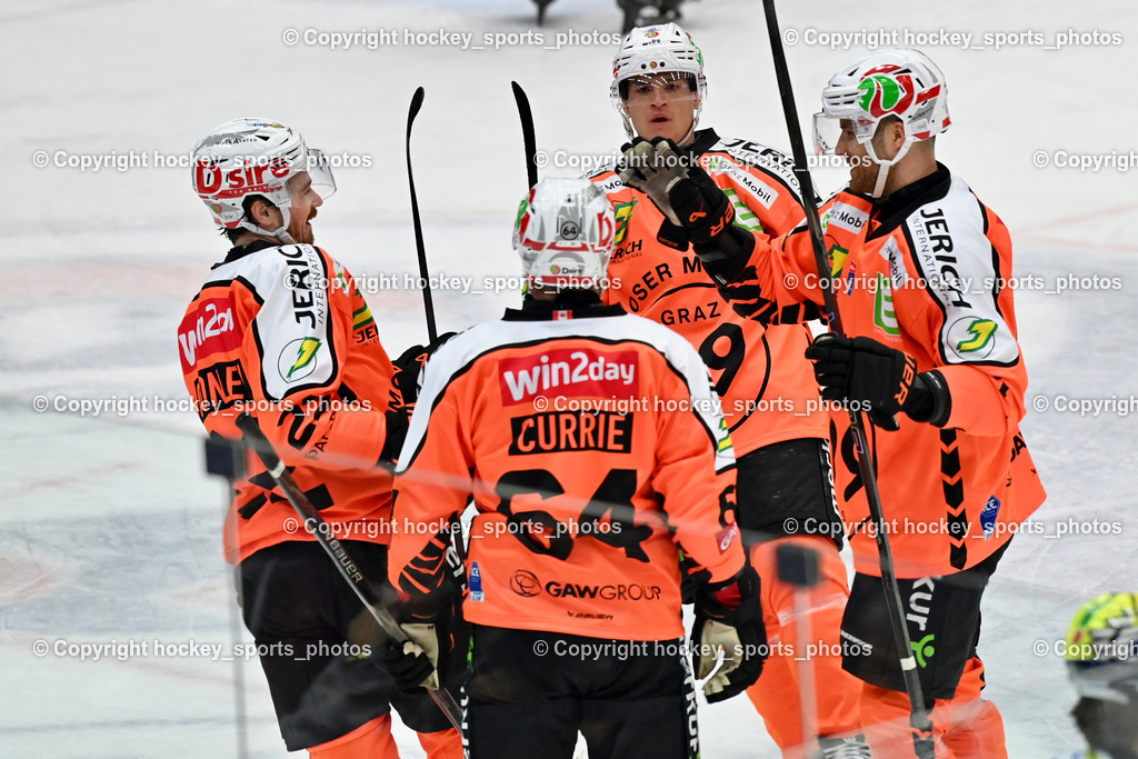 EC IDM WÄRMEPUMPEN VSV vs. MOSER MEDICAL GRAZ99ERS | Jubel Graz 99ers, #64 Josh Currie Graz 99ers, #22 Kevin Conley Graz 99ers, EC IDM WÄRMEPUMPEN VSV vs. MOSER MEDICAL GRAZ99ERS, EC IDM WÄRMEPUMPEN VSV vs. MOSER MEDICAL GRAZ99ERS am 17.03.2026 in Villach (Stadthalle Villach), Austria, (Photo by Bernd Stefan)