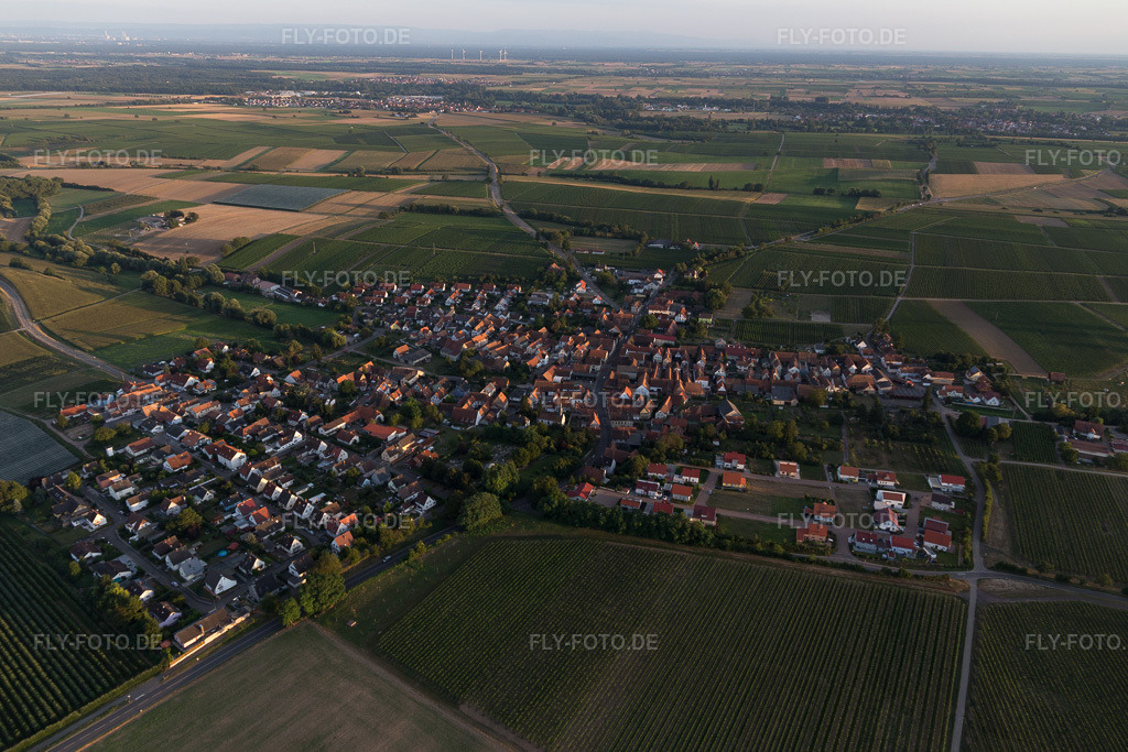Luftbild: landwirtschaftlichen Feldern und Nutzflächen in Impflingen im Bundesland Rheinland-Pfalz in Deutschland. Foto: IMG_094471.jpg vom 01.09.2016 durch Werner Riehm/FLY-FOTO.de