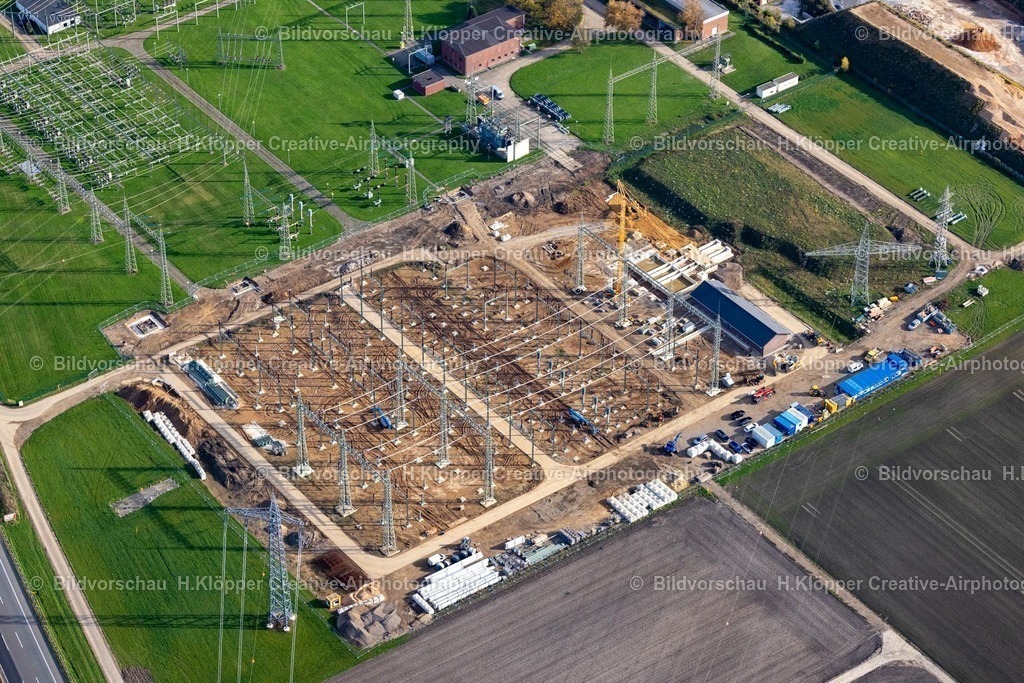 Luftbilder Eschweiler-7181 | Luftbildfotografie Neubau eines Umspannwerkes in Eschweiler im Bundesland Nordrhein-Westfalen, Deutschland - Realisiert mit Pictrs.com