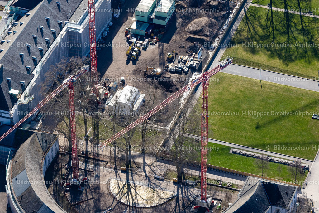 Luftbilder Koblenz-0009 | Baustelle zum Umbau und zur Modernisierung und Sanierung eines Gebäudekomplexes " Kurfürstliches Schloss Koblenz " in Koblenz im Bundesland Rheinland-Pfalz, Deutschland. - Realisiert mit Pictrs.com