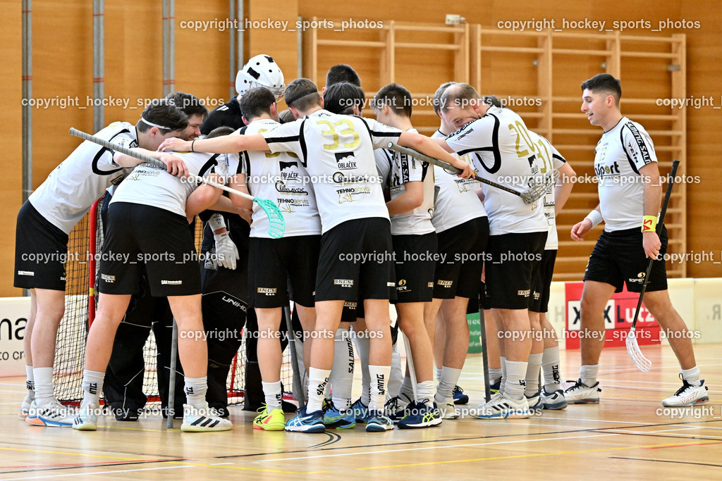 FBK Loka vs. VSV Unihockey | FBK Loka Mannschaft, FBK Loka vs. VSV Unihockey, FBK Loka vs. VSV Unihockey am 23.03.2025 in Villach (Ballspielhalle St. Martin), Austria, (Photo by Bernd Stefan)