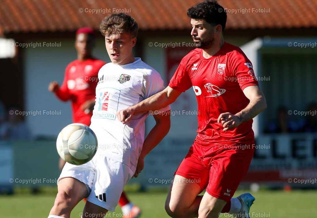 A_LUI-20250419_06 | SPORT FUSSBALL REGIIONALLIGAMITTE ASKOE OEDT-WAC AMATEURE 19.4.2025 IM BILD:BUENYAMIN KARATAS  (OEDT) UND PASCAL MUELLER (WACAMATEUERE) FOTO:FOTOLUI