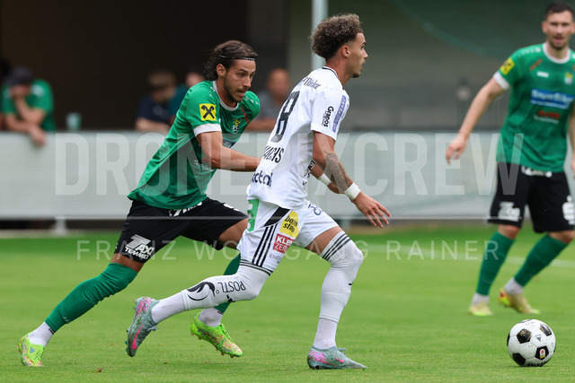 Friendly Match: SC Weiz vs TSV Hartberg in Weiz | Weiz, AUSTRIA, 01.JUL.26 - SOCCER - ADMIRAL Bundesliga, SC Weiz vs TSV Hartberg, test match. The image shows Martin Tolic (SC Weiz) and Martin Josh (Hartberg).