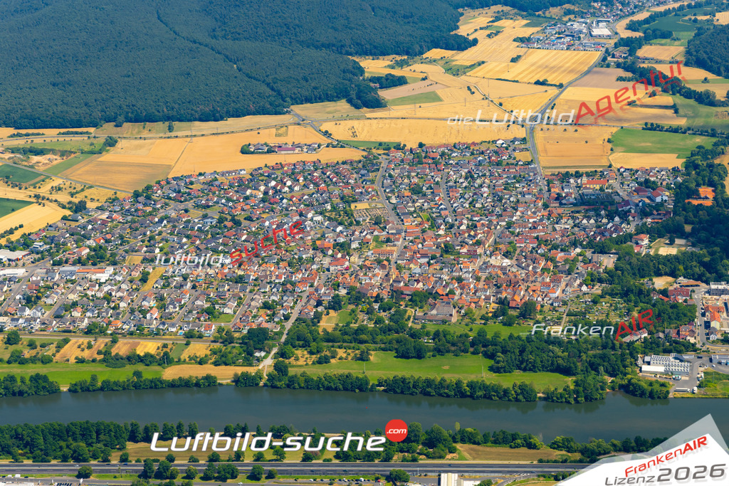 Das Luftbild zeigt :  Elsenfeld - Die Luftaufnahme wurde 2023 vom UL-Flugzeug aus erstellt ( keine Drohne ) - Hochauflösende Luftaufnahme - Für grossformatige Ausdrucke geeignet. Die Geschenkidee !Mit Lizenz und Bildrechte bestellbar