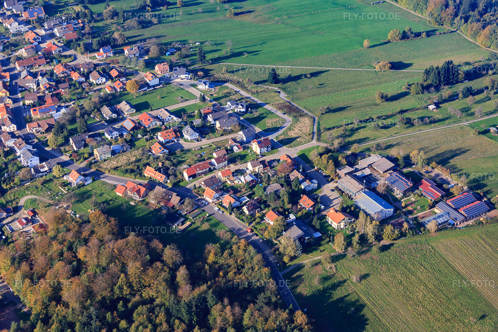 Luftbild: Ortsansicht von Südosten im Ortsteil Freiolsheim in Gaggenau im Bundesland Baden-Württemberg in Deutschland. Foto: IMG_075361.jpg vom 26.10.2014 durch Werner Riehm/FLY-FOTO.deAuflösung des Originals: 4975 x 3317 px