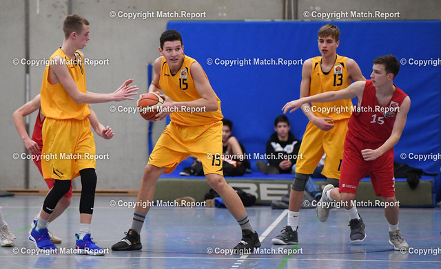 Basketball JBBL 2018/2019 | Basketball JBBL  2018/2019   02.12.2018Young Tigers Tuebingen - Nuernberg FalconsMaximilian Charlier (Young Tigers), Christopher Weidemann (Young Tigers) mit Ball und Jonas Knerr (v.li.)Young Tigers)FOTO: ULMER PressebildagenturxxNOxMODELxRELEASExxDie Abklaerung von Persoenlichkeitsrechten abgebildeter Personen obliegt dem Nutzer bzw. Auftraggeber.