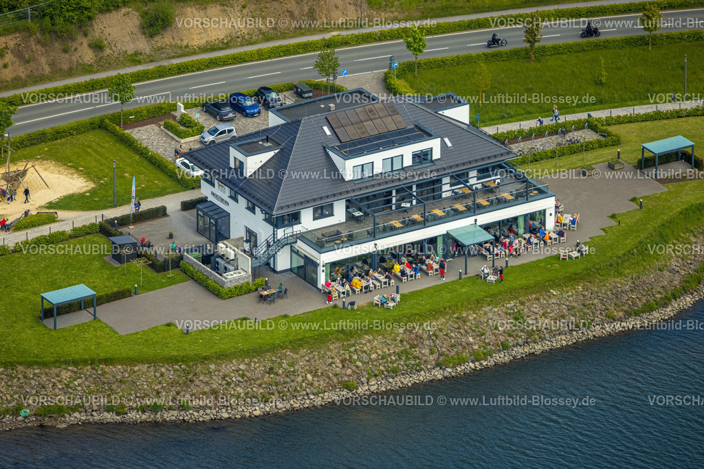Sundern230505144 | Luftbild, Heimathafen Gastronomie Grote Bäckerei an der Uferpromenade Seestraße am Sorpesee, Amecke, Sundern, Sauerland, Nordrhein-Westfalen, Deutschland
