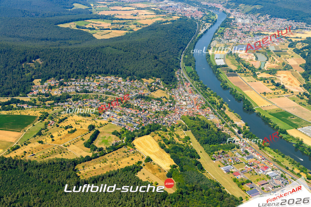 Das Luftbild zeigt :  Laudenbach - Die Luftaufnahme wurde 2023 vom UL-Flugzeug aus erstellt ( keine Drohne ) - Hochauflösende Luftaufnahme - Für grossformatige Ausdrucke geeignet. Die Geschenkidee !Mit Lizenz und Bildrechte bestellbar