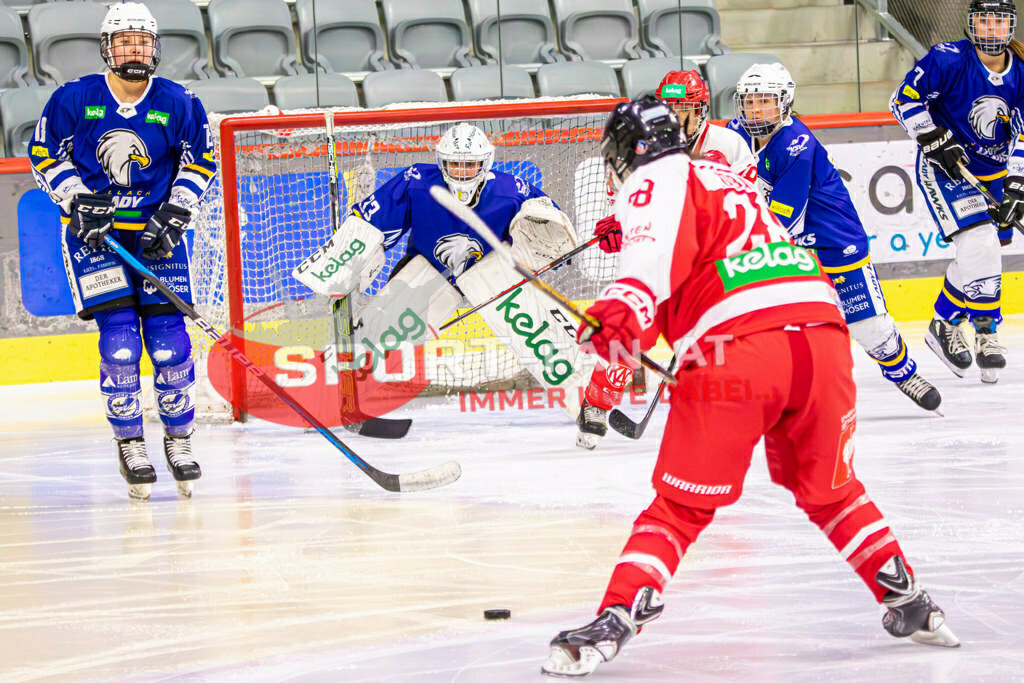 Eishockey DEBL 2023/24 | Eishockey DEBL 2023/24, KAC Frauen - Villach Lady Hawks am 27.09.2023 in Klagenfurt (Heidi Horten Arena), Austria, (Photo by Ernst Krawagner sport-fan.at) - Realisiert mit Pictrs.com