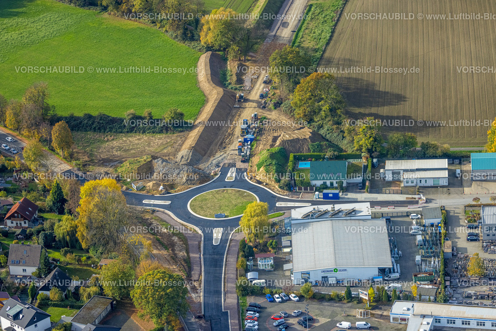 Kamen221012682 | Luftbild, Südkamener Spange, Baustelle mit Neubau,  Anschluss an Dortmunder Straße und Westicker Straße, Kreisverkehr, Kamen, Ruhrgebiet, Nordrhein-Westfalen, Deutschland