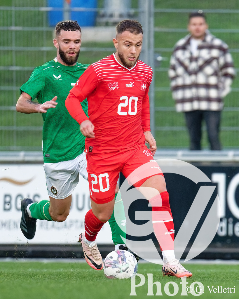 UEFA Region's Cup - Vaud v Munster | Ridvan Hysenaj (20 Vaud) in action (close up) during the UEFA Region's Cup game between Vaud and Munster at Centre Sportif de Colovray in Nyon, Switzerland 