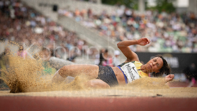 Golden Oval; Dresden, 31.05.2026 | DRESDEN , GERMANY - MAY 31:  Malaika Mihambo (GER / Germany) competes in the long jump during the Golden Oval Continental Tour Silver meeting on May 31, 2026 at Heinz-Steyer-Stadion in Dresden, Saxony, Germany.