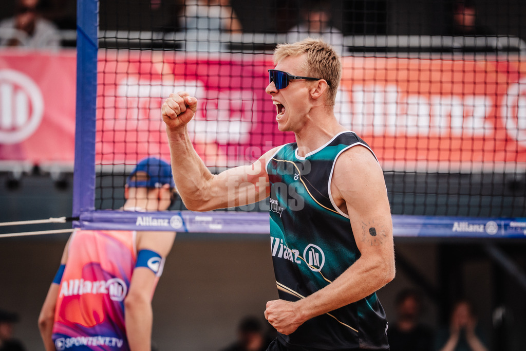 Beachvolleyball | Männer | Allianz German Beach Tour 2025 | Tourstop Hamburg | 01.06.2025 | Jonas Reinhardt jubelt