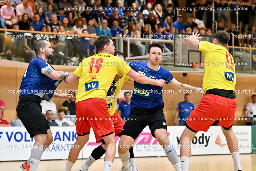 SC Ferlach vs. UHK Krems | #81 MILICEVIC Adrian SC Ferlach, #19 Knez Domen UHK KREMS, #10 Perkusic Toni SC Ferlach, #17 GRANLUND Robin UHK KREMS, SC Ferlach vs. UHK Krems, SC Ferlach vs. UHK Krems am 02.05.2026 in Ferlach (Ballspielhalle Ferlach), Austria, (Photo by Bernd Stefan)