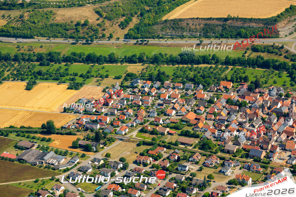 Das Luftbild zeigt : Dittigheim Wohngebiet Tauberbischofsheim - Die Luftaufnahme wurde 2023 vom UL-Flugzeug aus erstellt ( keine Drohne ) - Hochauflösende Luftaufnahme - Für grossformatige Ausdrucke geeignet. Die Geschenkidee !Mit Lizenz und Bildrechte bestellbar
