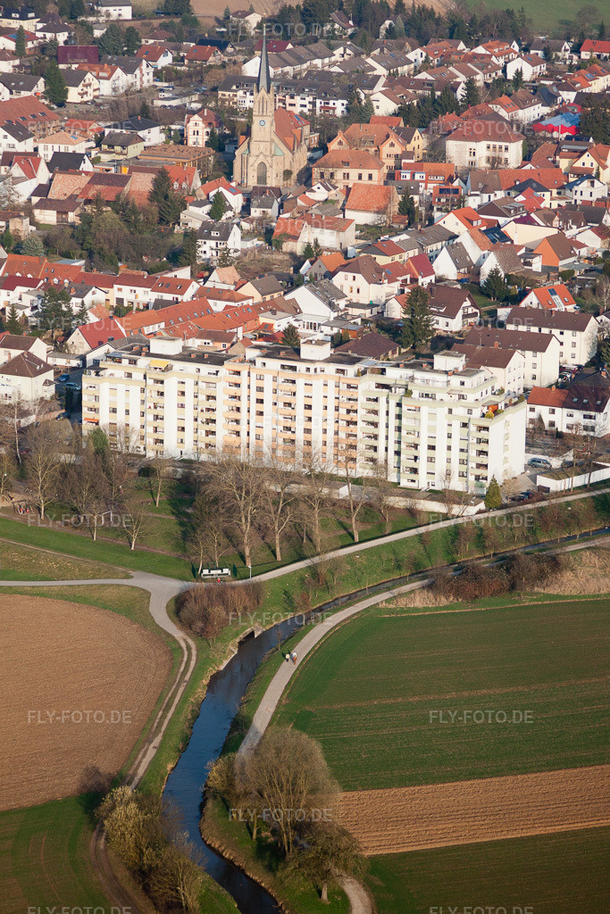 Luftbild: Ortsteil Rheinau in Brühl im Bundesland Baden-Württemberg in Deutschland. Foto: IMG_25301.jpg vom 23.03.2010 durch Werner Riehm/FLY-FOTO.de