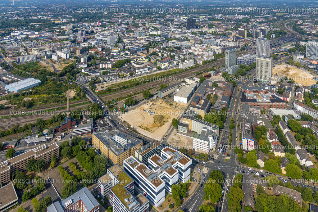 Essen220804236 | Luftbild, ehemaliger Standort der Verlagsgruppe WAZ, Westdeutsche Allgemeine Zeitung Essen, Funkemedien, Friedrichstraße, Sachsenstraße, geplantes Projekt Literatur Quartier Essen,   Südviertel, Essen, Ruhrgebiet, Nordrhein-Westfalen, Deutschland