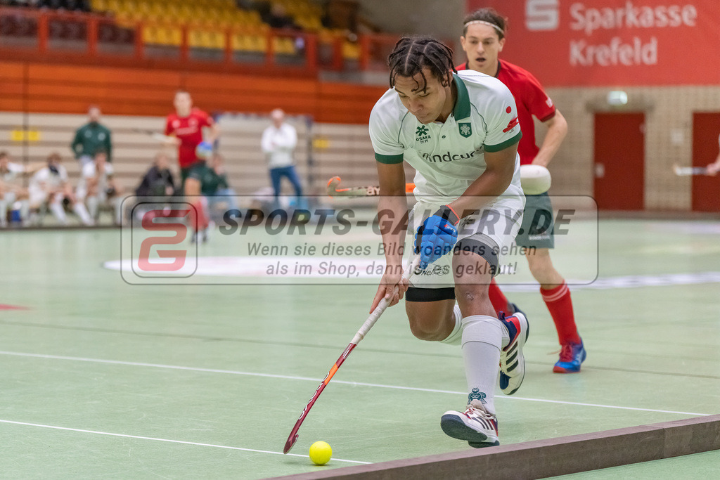 HK_20240114_108193 | 1. Bundesliga Herren Crefelder HTC - Uhlenhorst Mülheim am 14.1.2024 Halle Glockenspitz, Krefeld , William Sanda ( Uhlenhorst Mülheim )