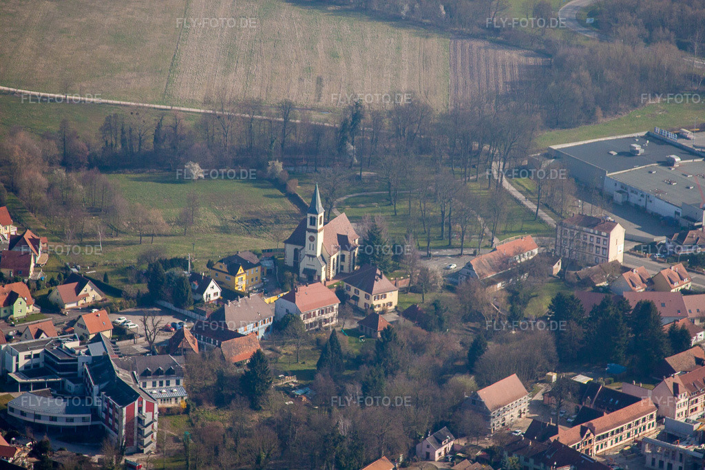 Luftbild: Ortsansicht in Bischwiller im Bundesland Bas-Rhin in Frankreich. Foto: IMG_62864.jpg vom 09.03.2014 durch Werner Riehm/FLY-FOTO.de